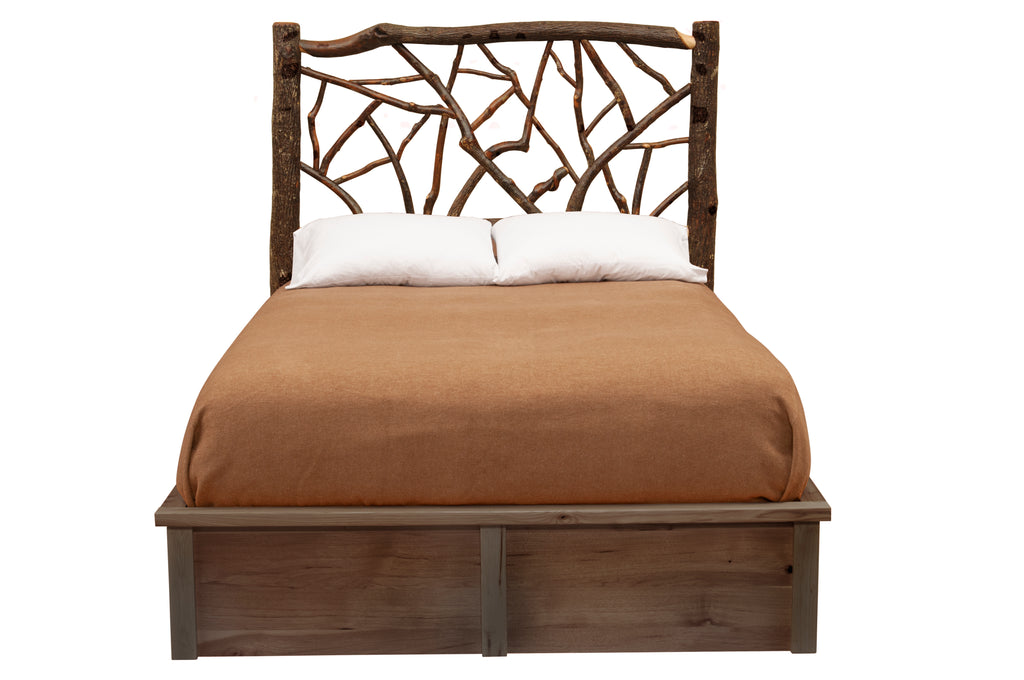 Hickory Log Twig Platform Bed - Retreat Home Furniture