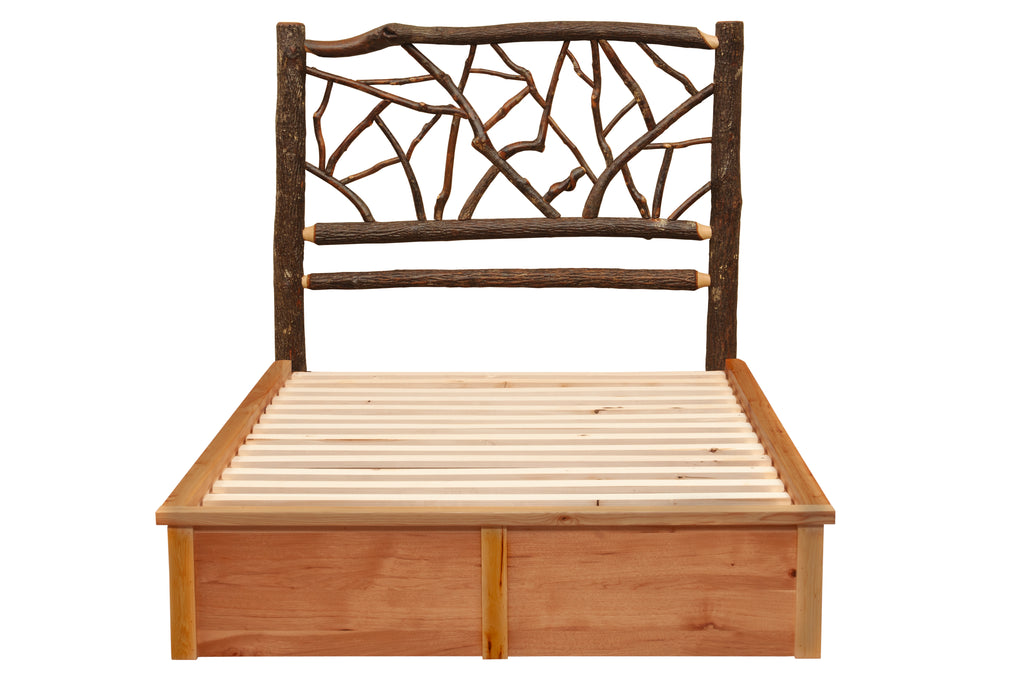 Hickory Log Twig Platform Bed - Retreat Home Furniture