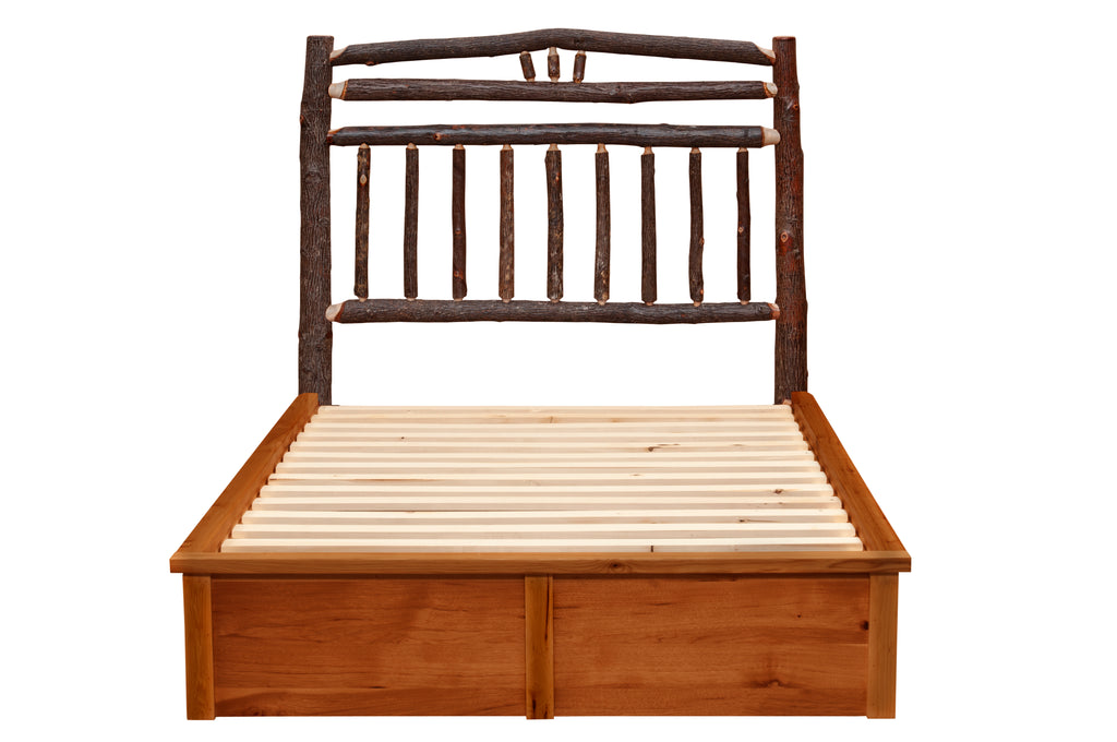 Hickory Log Wagon Wheel Platform Bed - Retreat Home Furniture