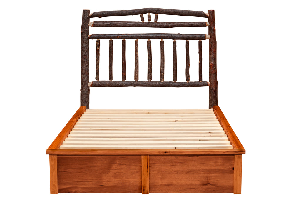 Hickory Log Wagon Wheel Platform Bed - Retreat Home Furniture