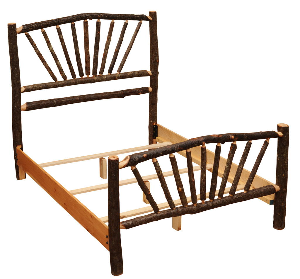 Hickory Log Sunburst Bed - Retreat Home Furniture