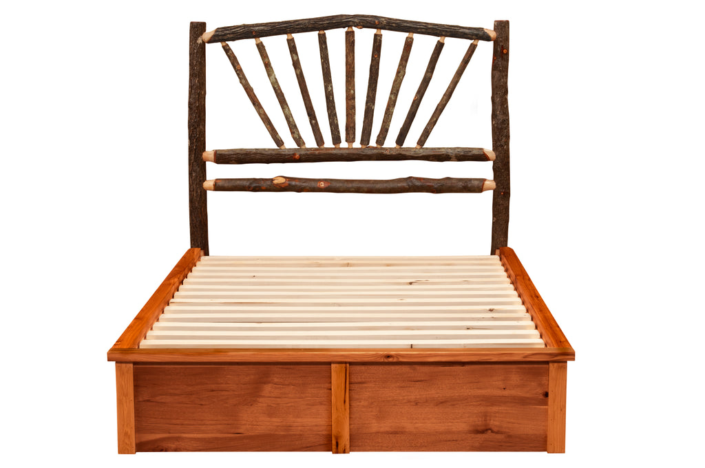 Hickory Log Sunburst Platform Bed - Retreat Home Furniture