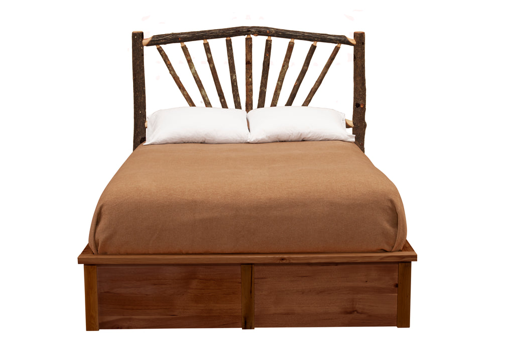 Hickory Log Sunburst Platform Bed - Retreat Home Furniture