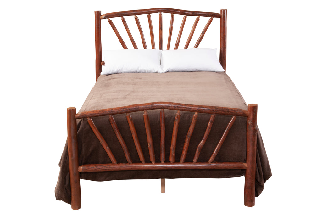 Hickory Log Sunburst Bed - Retreat Home Furniture