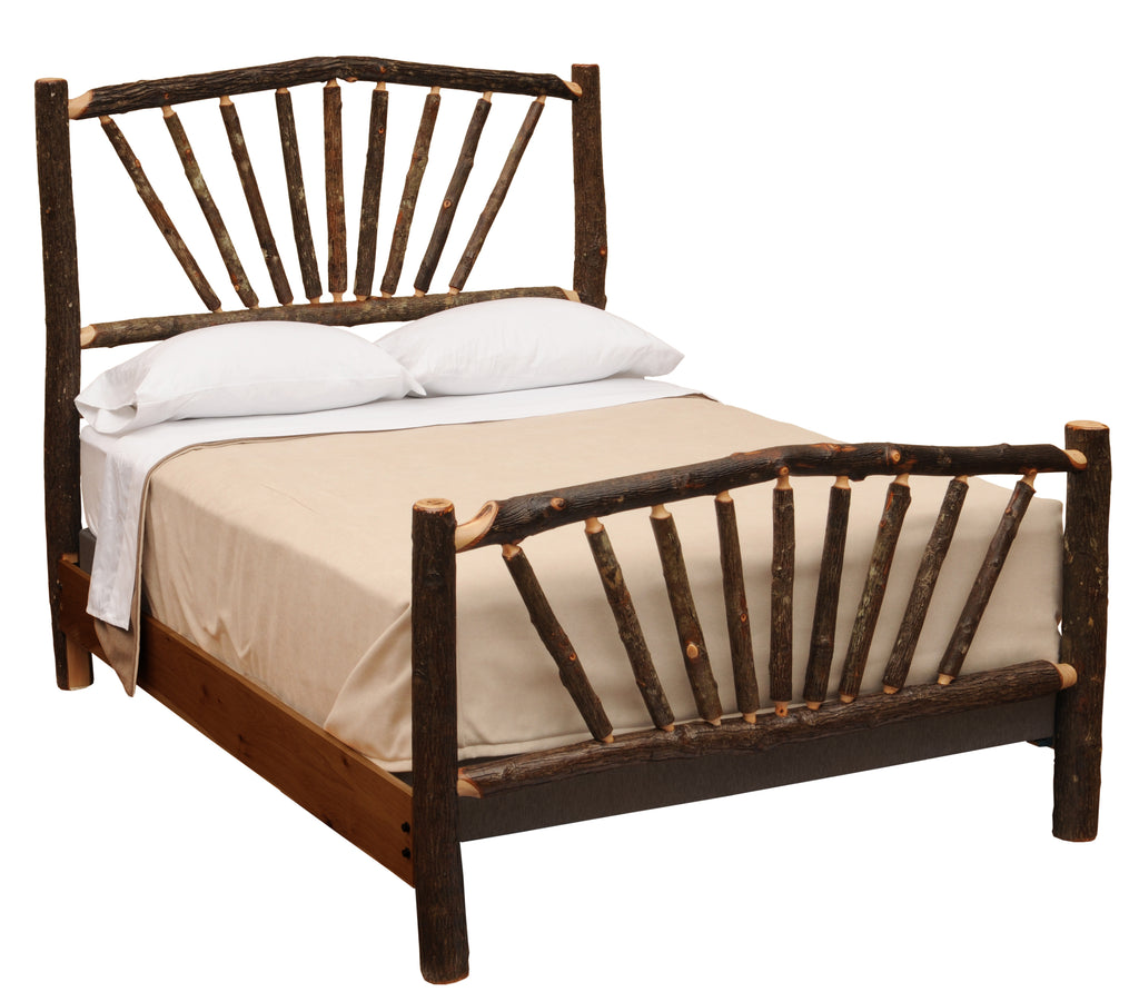 Hickory Log Sunburst Bed - Retreat Home Furniture