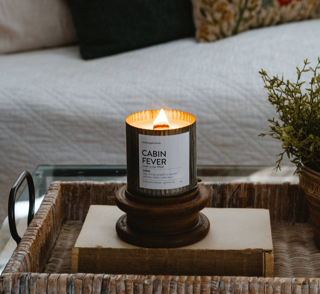 Bookworm Wood Wick Rustic Farmhouse Soy Candle - Retreat Home Furniture