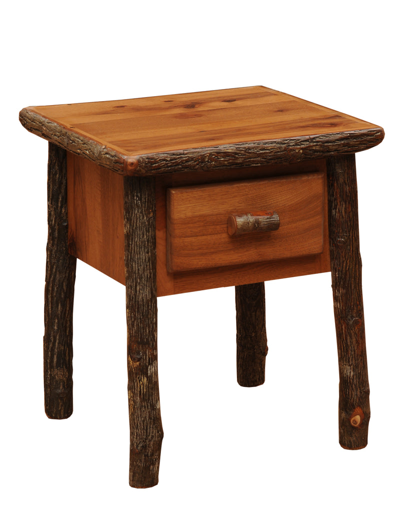 Hickory Log One Drawer Nightstand - Retreat Home Furniture