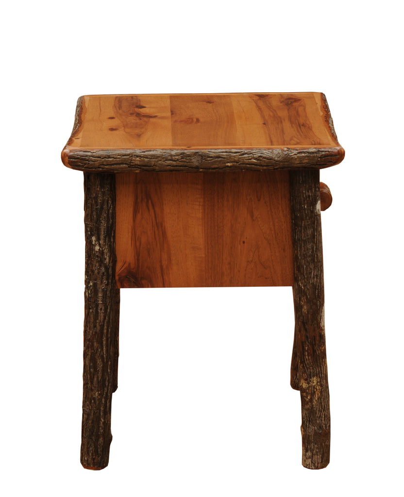 Hickory Log One Drawer End Table - Retreat Home Furniture