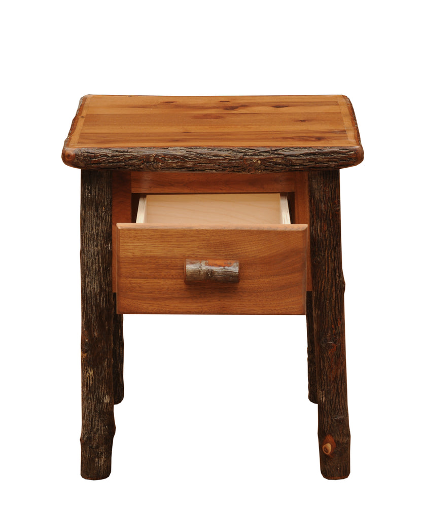 Hickory Log One Drawer Nightstand - Retreat Home Furniture