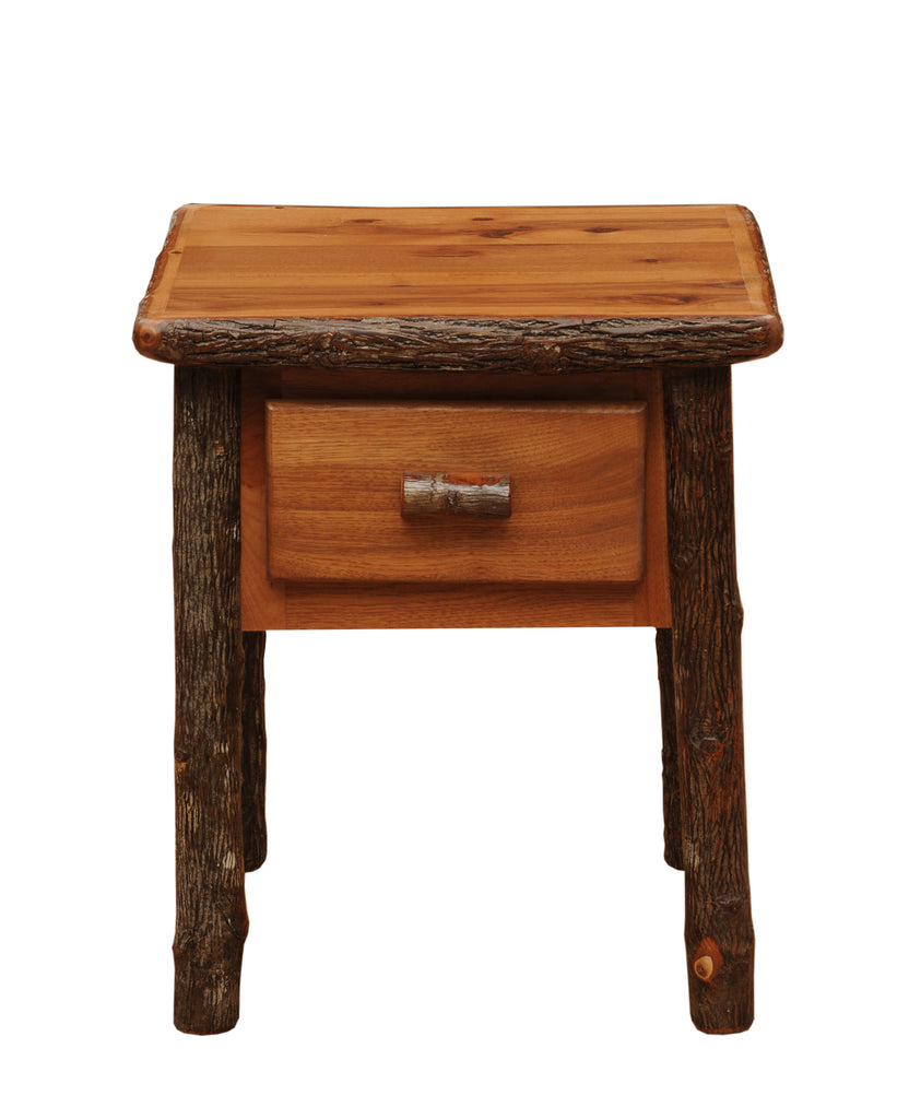 Hickory Log One Drawer Nightstand - Retreat Home Furniture