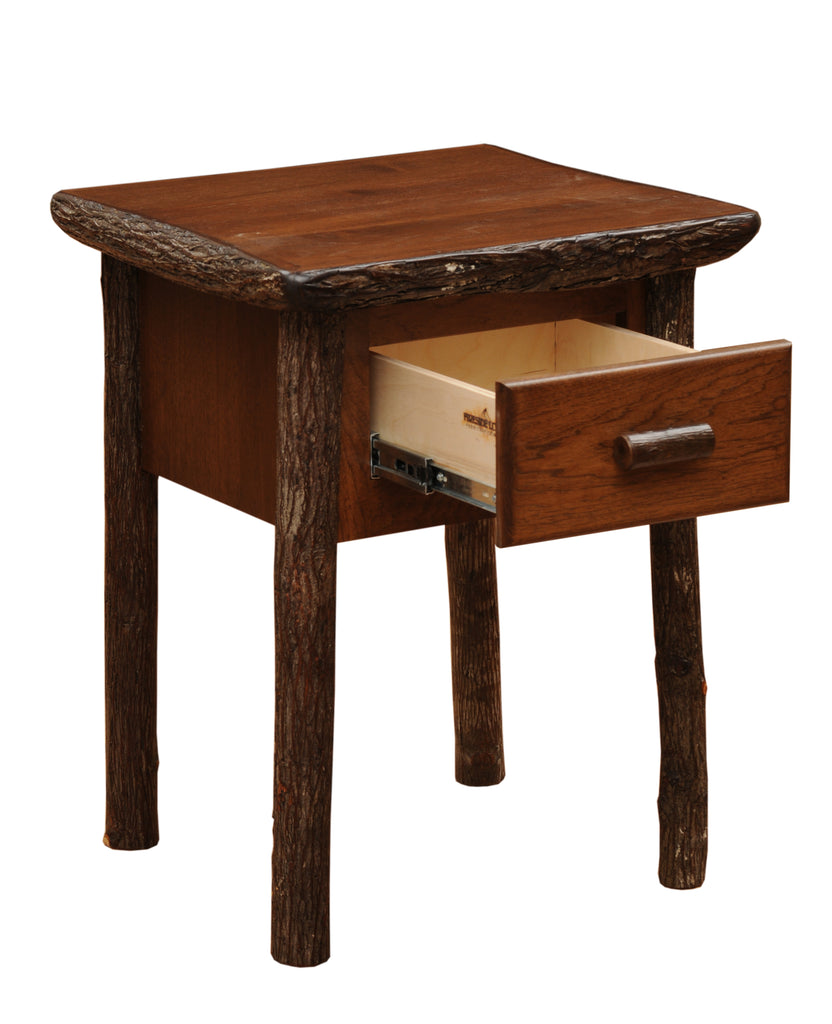 Hickory Log One Drawer End Table - Retreat Home Furniture