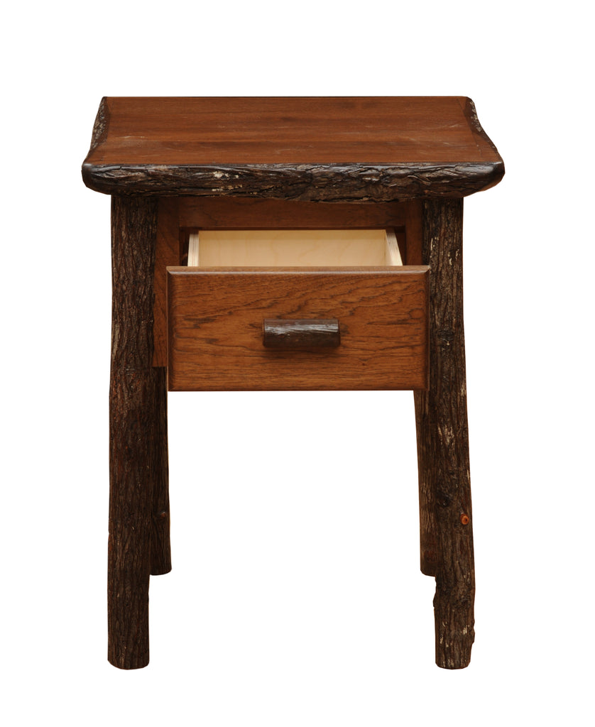 Hickory Log One Drawer Nightstand - Retreat Home Furniture