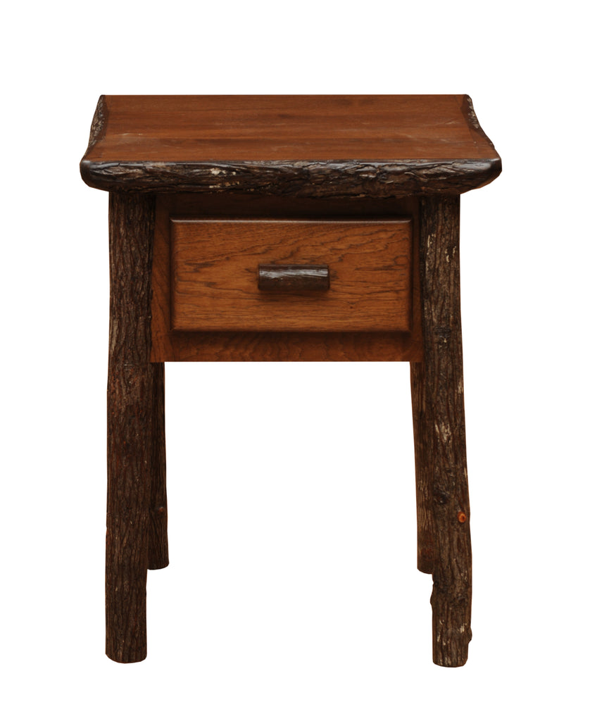 Hickory Log One Drawer Nightstand - Retreat Home Furniture