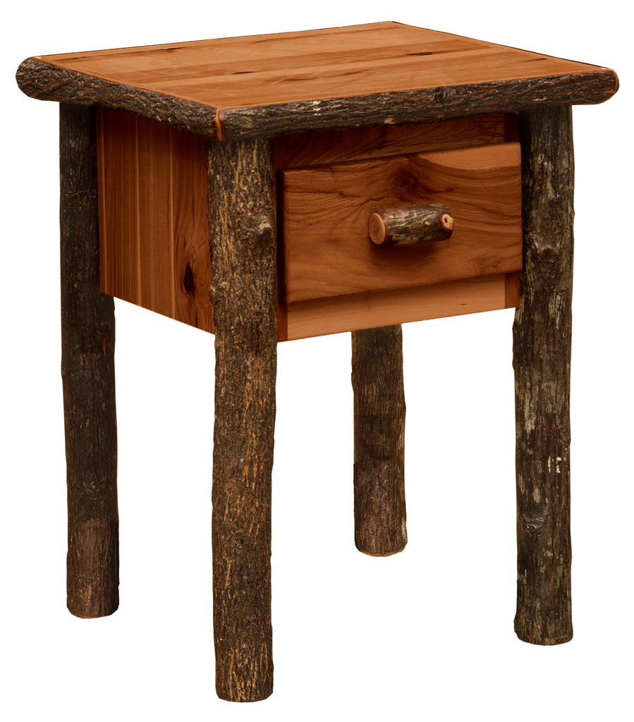 Hickory Log One Drawer Nightstand - Retreat Home Furniture