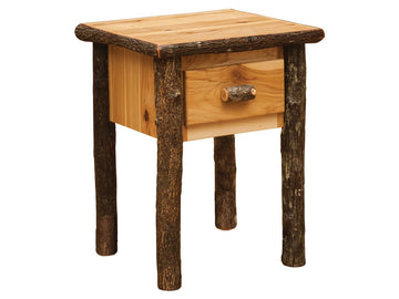 Hickory Log One Drawer Nightstand - Retreat Home Furniture