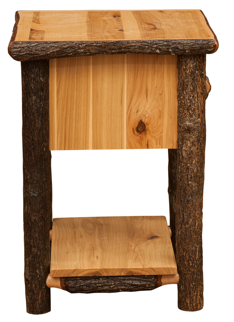 Hickory Log One Drawer End Table with Shelf - Retreat Home Furniture