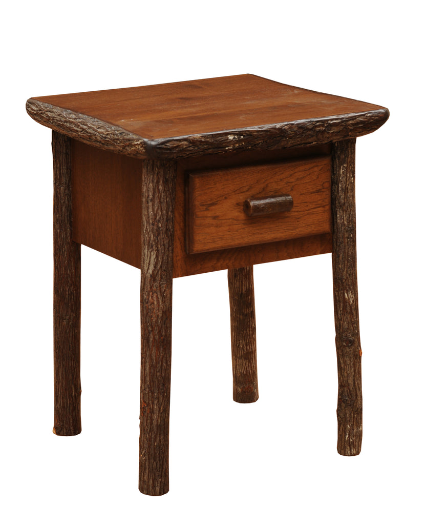 Hickory Log One Drawer End Table - Retreat Home Furniture