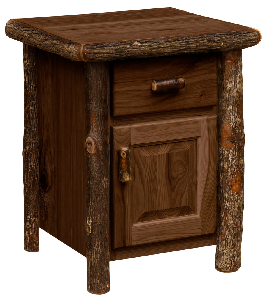 Hickory Log Enclosed Nightstand - Retreat Home Furniture