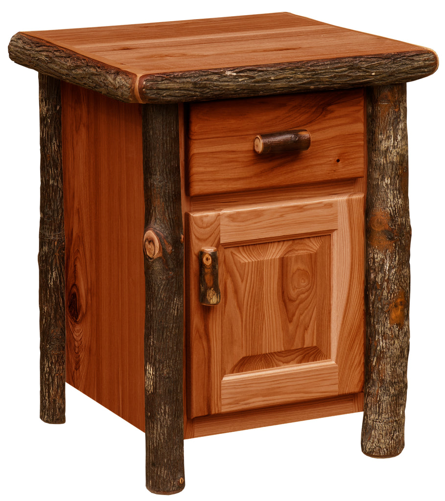 Hickory Log Enclosed Nightstand - Retreat Home Furniture