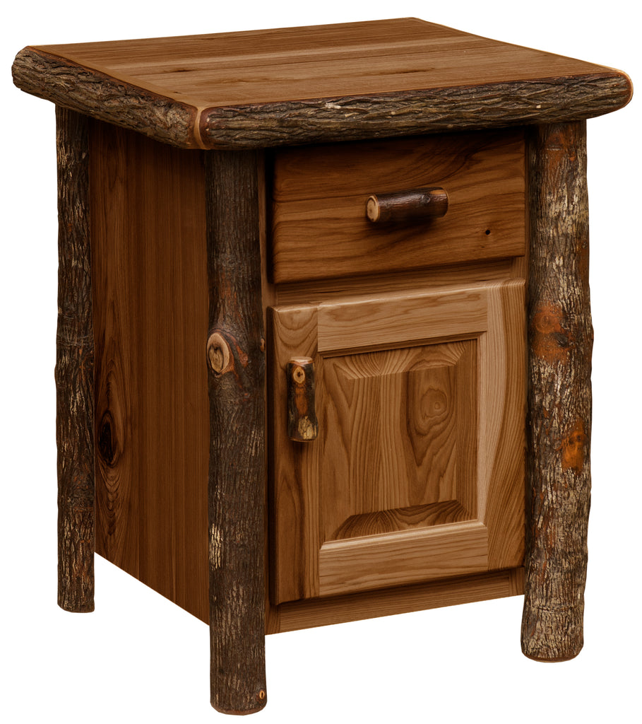 Hickory Log Enclosed Nightstand - Retreat Home Furniture