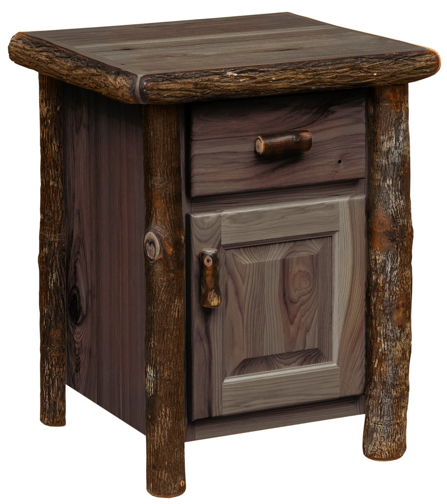 Hickory Log Enclosed Nightstand - Retreat Home Furniture