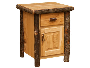 Hickory Log Enclosed Nightstand - Retreat Home Furniture