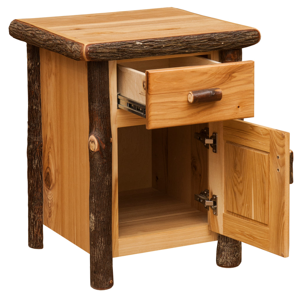 Hickory Log Enclosed Nightstand - Retreat Home Furniture