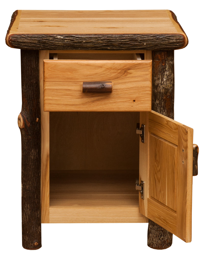 Hickory Log Enclosed Nightstand - Retreat Home Furniture