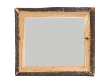 Hickory Log Mirror - With Glass - Retreat Home Furniture