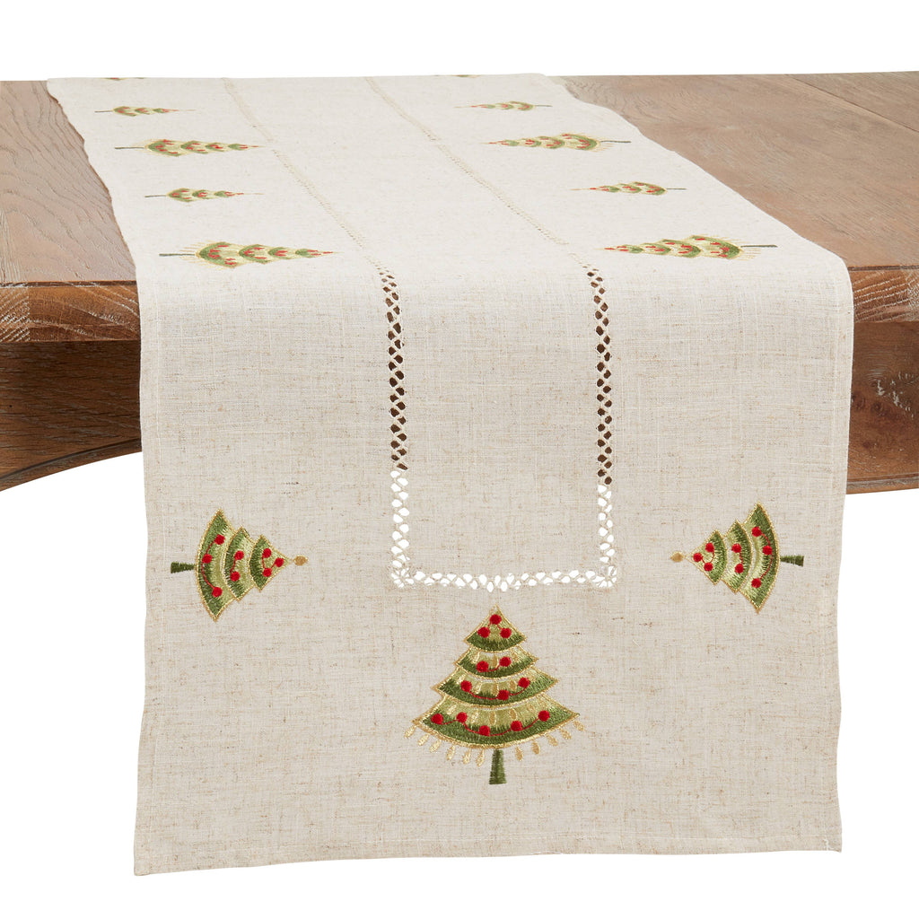 Embroidered Christmas Tree Runner - Retreat Home Furniture