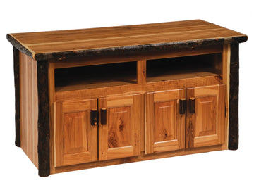 Hickory Log Widescreen Television Stand - Retreat Home Furniture