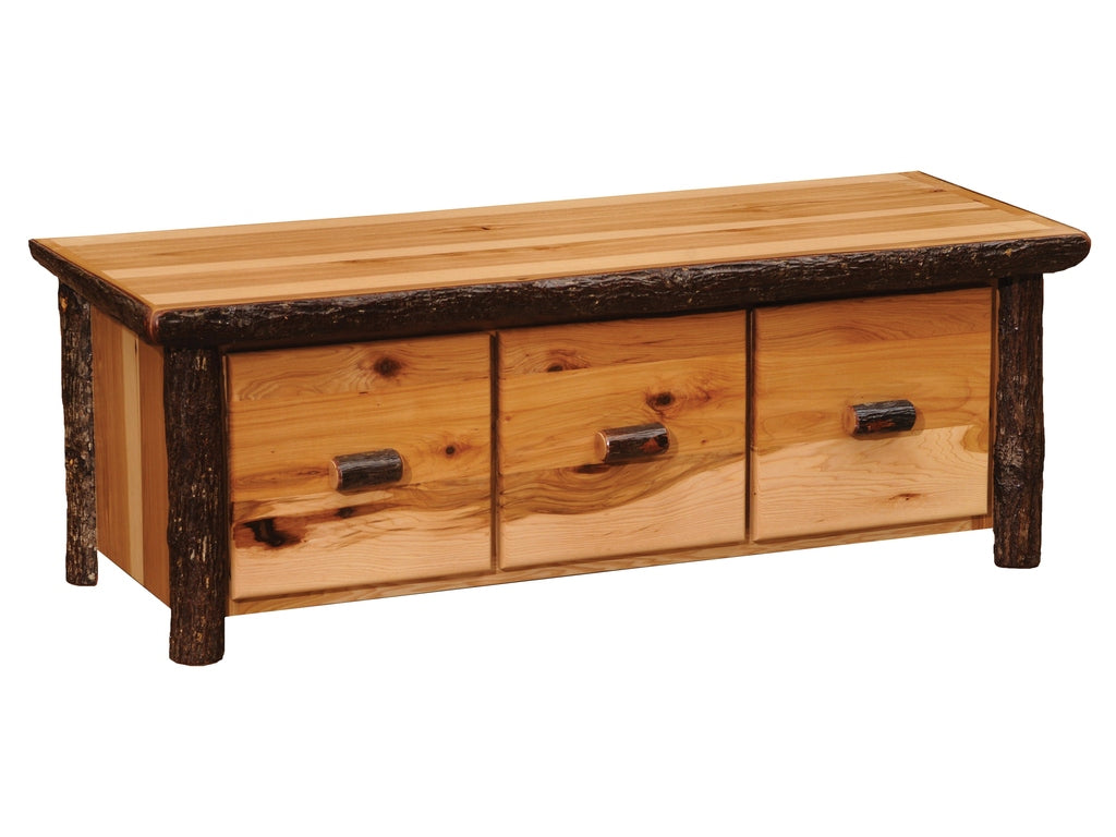 Hickory Log Entry Bench - Retreat Home Furniture