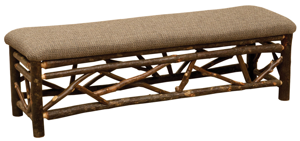 Hickory Log Twig Bench - Retreat Home Furniture