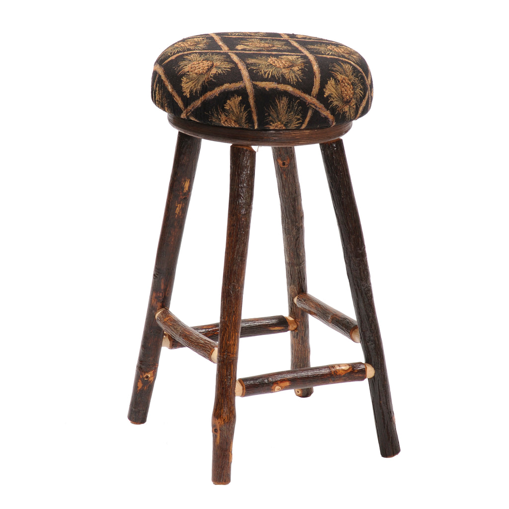 Hickory Log Round Counter Stool - Retreat Home Furniture