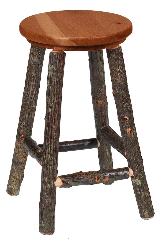 Hickory Log Round Counter Stool - Retreat Home Furniture