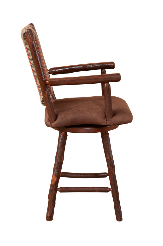 Hickory Cumberland Swivel Barstool with Arms - Retreat Home Furniture