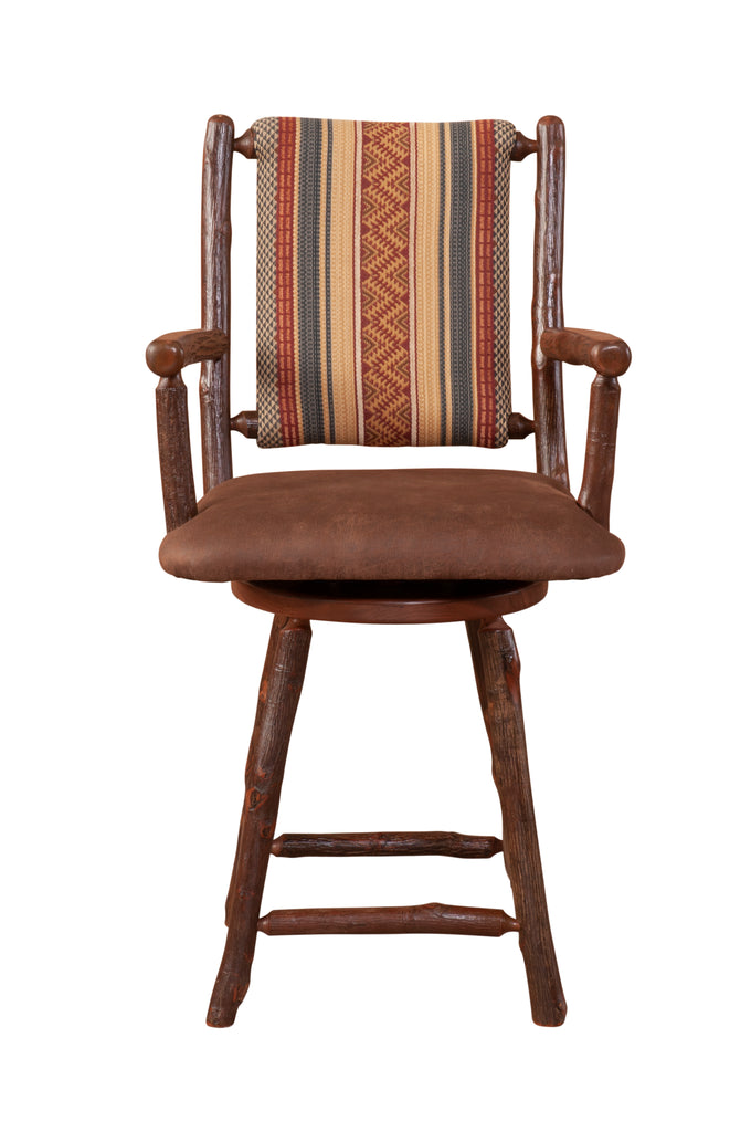 Hickory Cumberland Swivel Barstool with Arms - Retreat Home Furniture