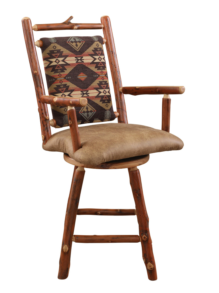 Hickory South Fork Swivel Barstool with Arms - Retreat Home Furniture