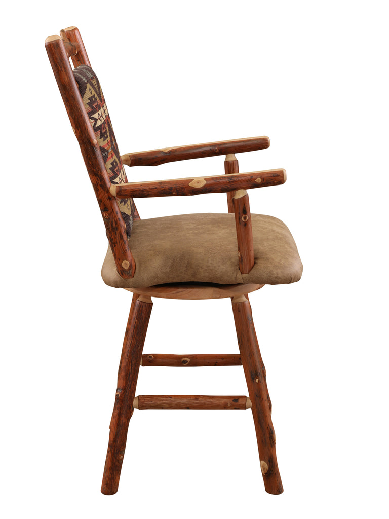 Hickory South Fork Swivel Barstool with Arms - Retreat Home Furniture