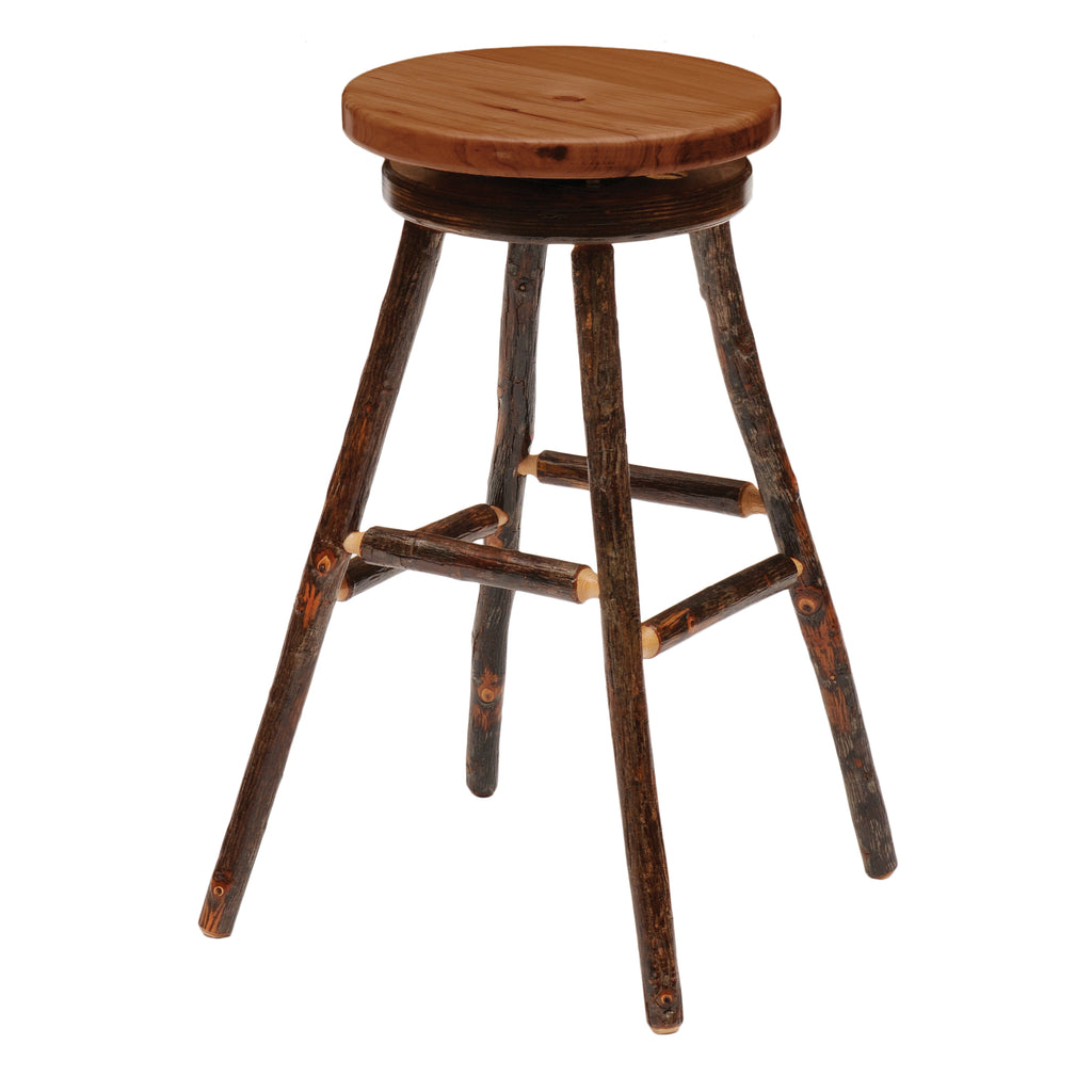 Hickory Round Swivel Barstool - Retreat Home Furniture