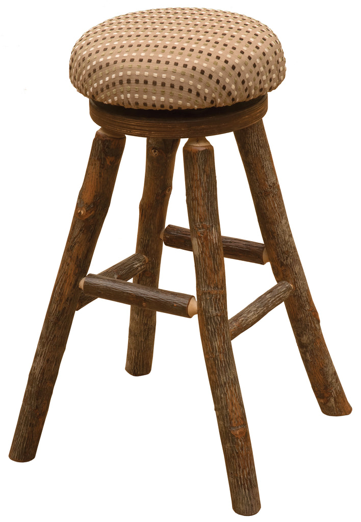 Hickory Log Round Barstool - Retreat Home Furniture