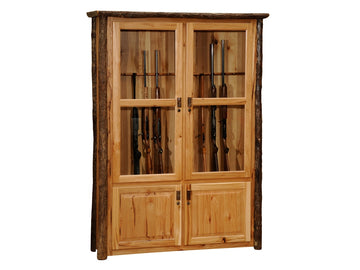 Hickory Log Twelve Gun Cabinet - Retreat Home Furniture