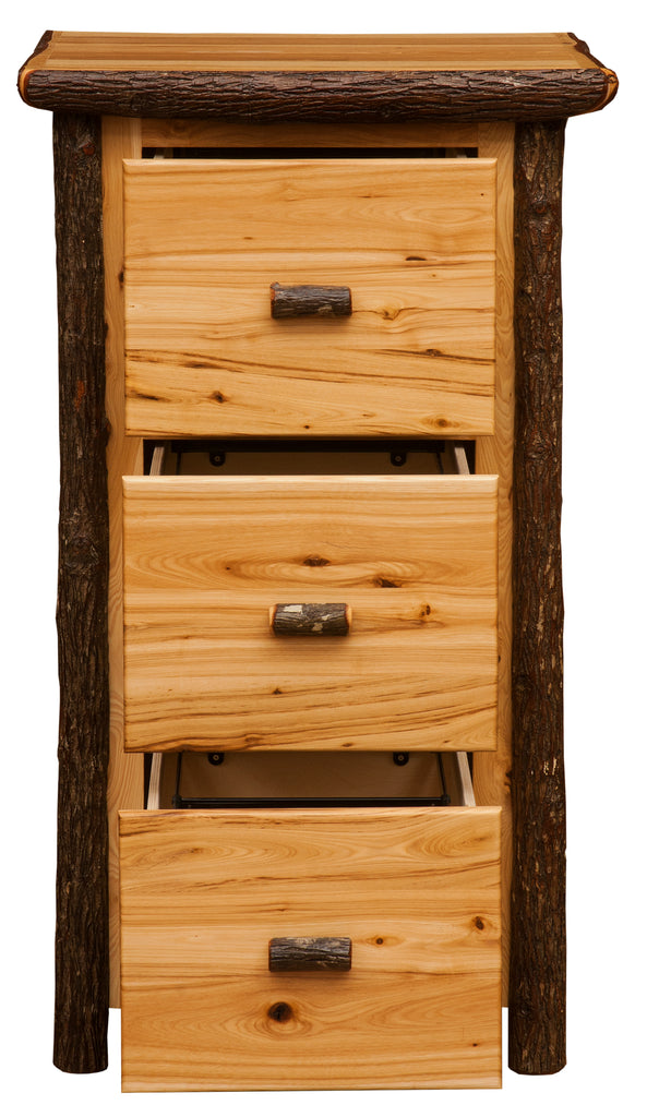 Hickory Log Three Drawer File Cabinet - Retreat Home Furniture