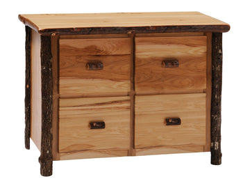 Hickory Log Four Drawer File Cabinet - Retreat Home Furniture