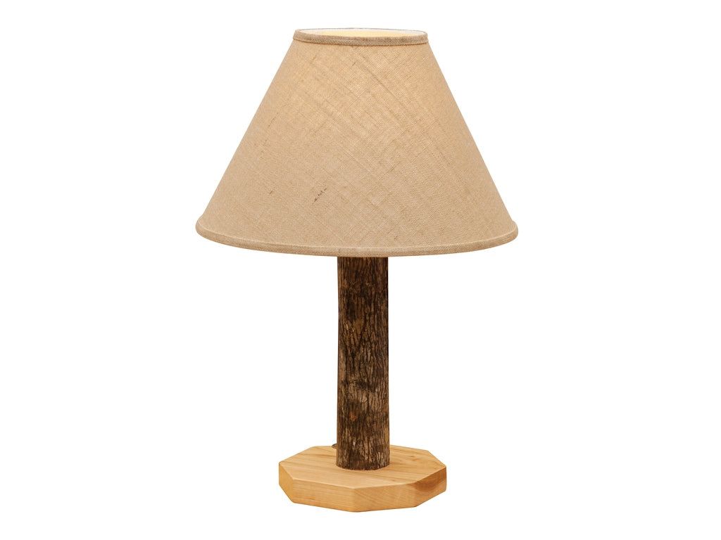 Hickory Log Table Lamp - with shade - Retreat Home Furniture