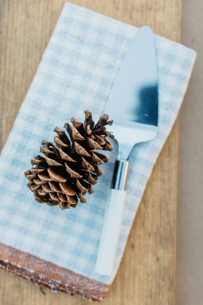 Two-Tone Gingham Blue and Cognac Napkins