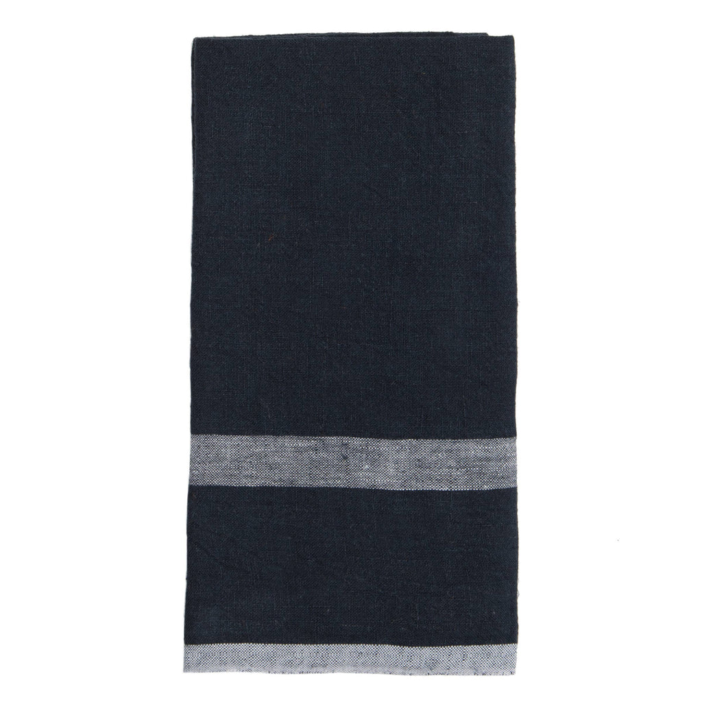 Laundered Linen Indigo/White Towels 20x30 - Set of 2 - Retreat Home Furniture