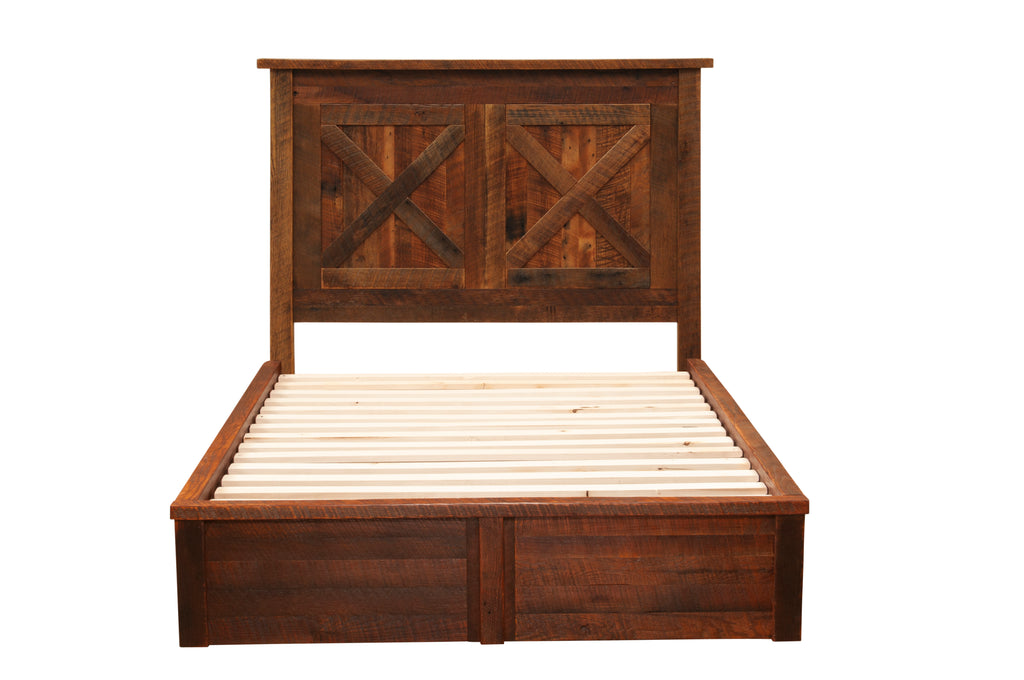 Barnwood Barndoor Platform Bed - Retreat Home Furniture