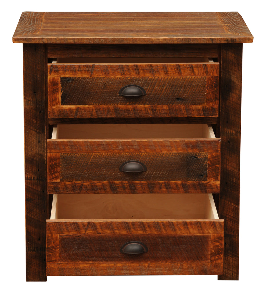 Barnwood XL Three Drawer Nightstand - Retreat Home Furniture