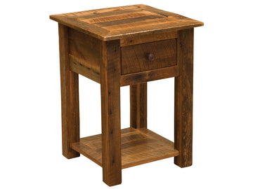 Barnwood One Drawer End Table with Shelf - Retreat Home Furniture